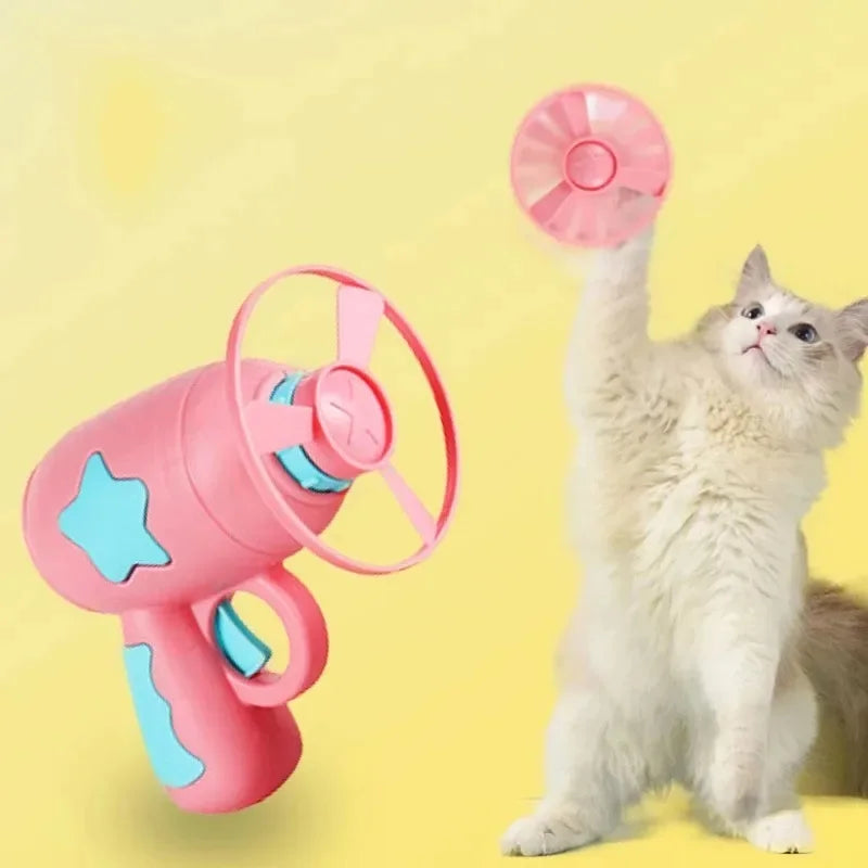 Lanzador de Mini Discos para Gatos - Juguete Interactivo de Persecución y Entrenamiento