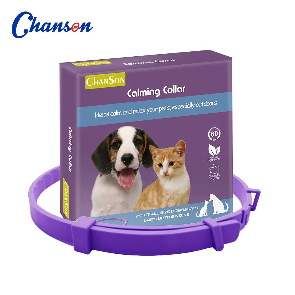 Collar Calmante con Feromonas para Perros y Gatos — Lavanda y Manzanilla, hasta 60 días