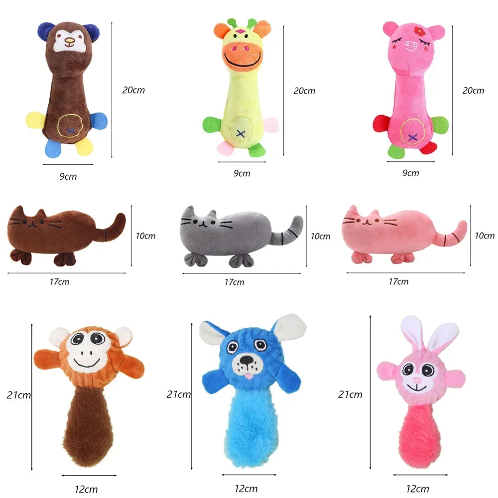 Juguete de Peluche con Sonido para Perros Pequeños - Forma de Animal (17-21 cm)