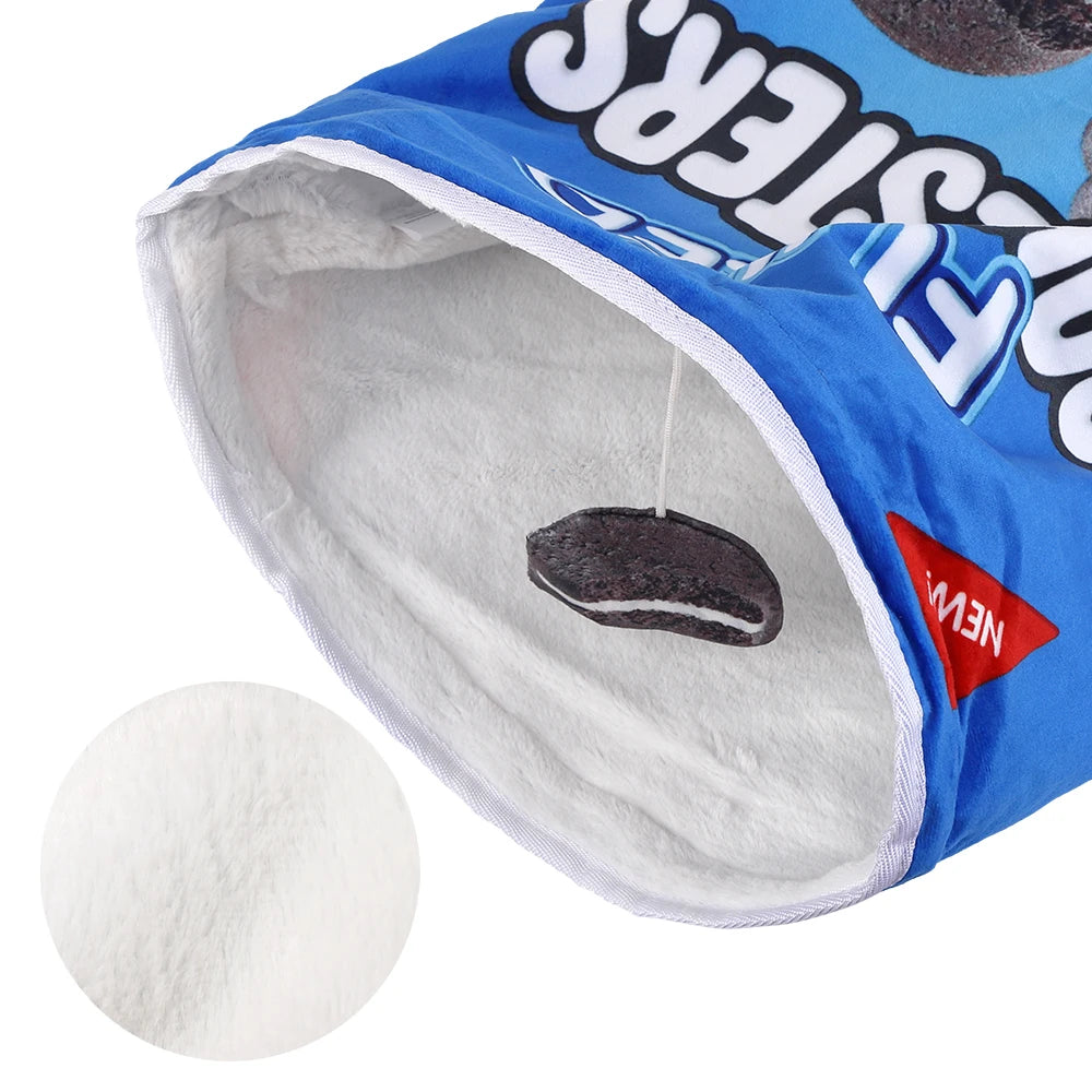 6 Halloween Gourmet Pattern Designs Cat Tunnel Toy, Cat Birthday Gift,Collapsible Interactive Cat Drill Bag Pet Toy