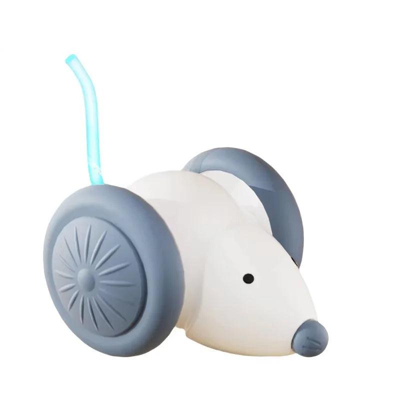 Ratón Inteligente Eléctrico para Gatos - Evitación de Obstáculos, Silencioso y Recargable