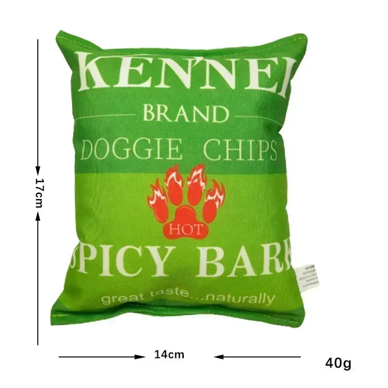 Juguete de Peluche con Sonido para Perros - Bolsa de Patatas Fritas
