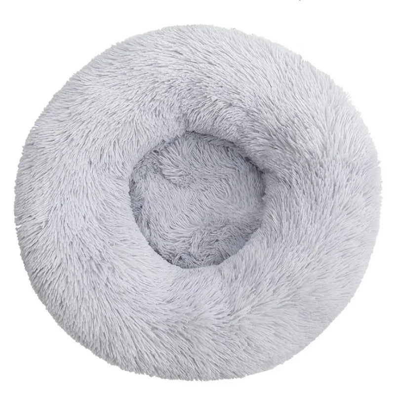 Cama Redonda de Pelo Suave para Perros y Gatos