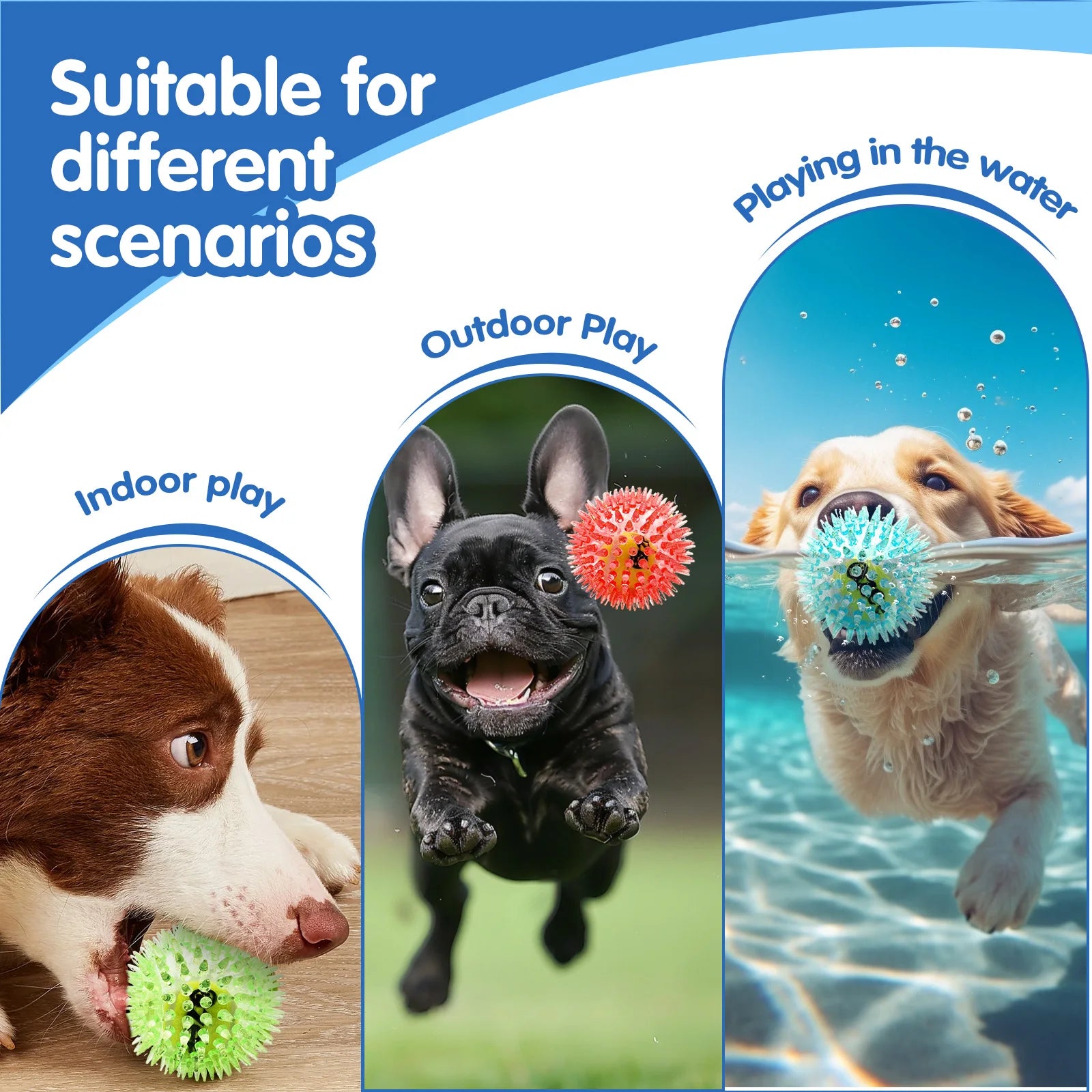 Pelota de Tenis de Goma con Púas y Sonido para Perros - Limpieza Dental para Todas las Razas