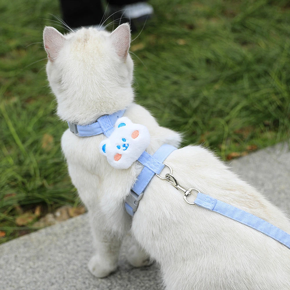 Arnés Ajustable con Correa para Perros y Gatos Pequeños — Transpirable, Tallas S y M