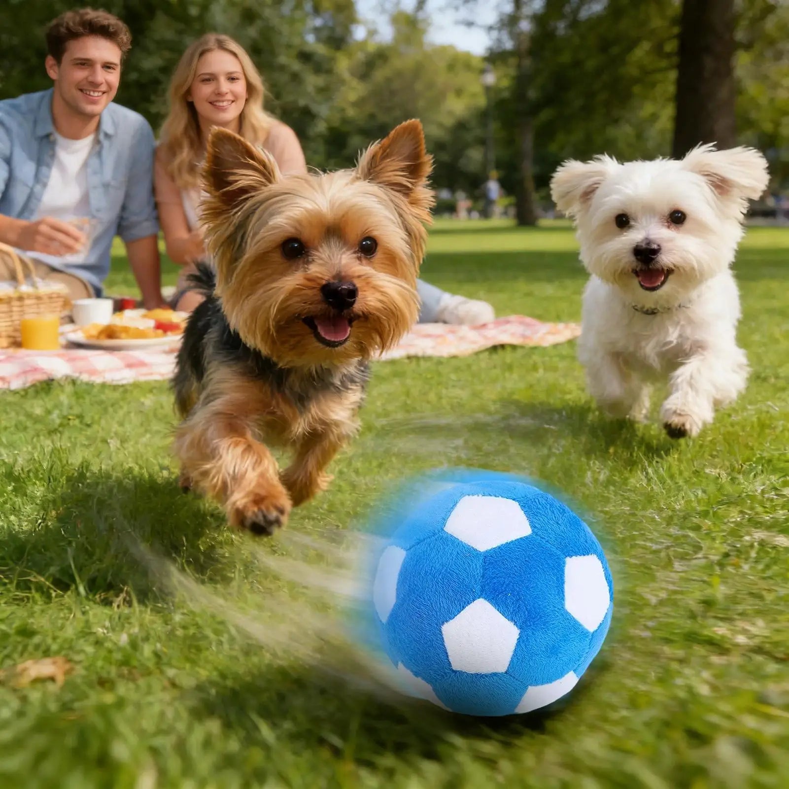 Balón de Fútbol de Peluche con Sonido para Perros - Interior y Exterior 12 cm