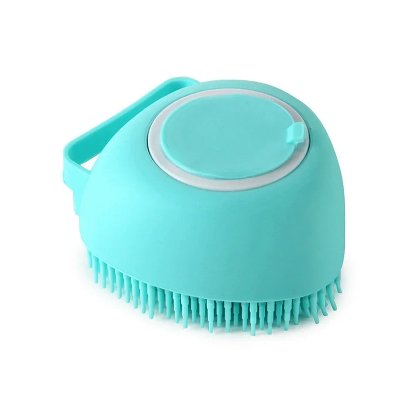 Cepillo de Baño con Dispensador de Champú para Mascotas