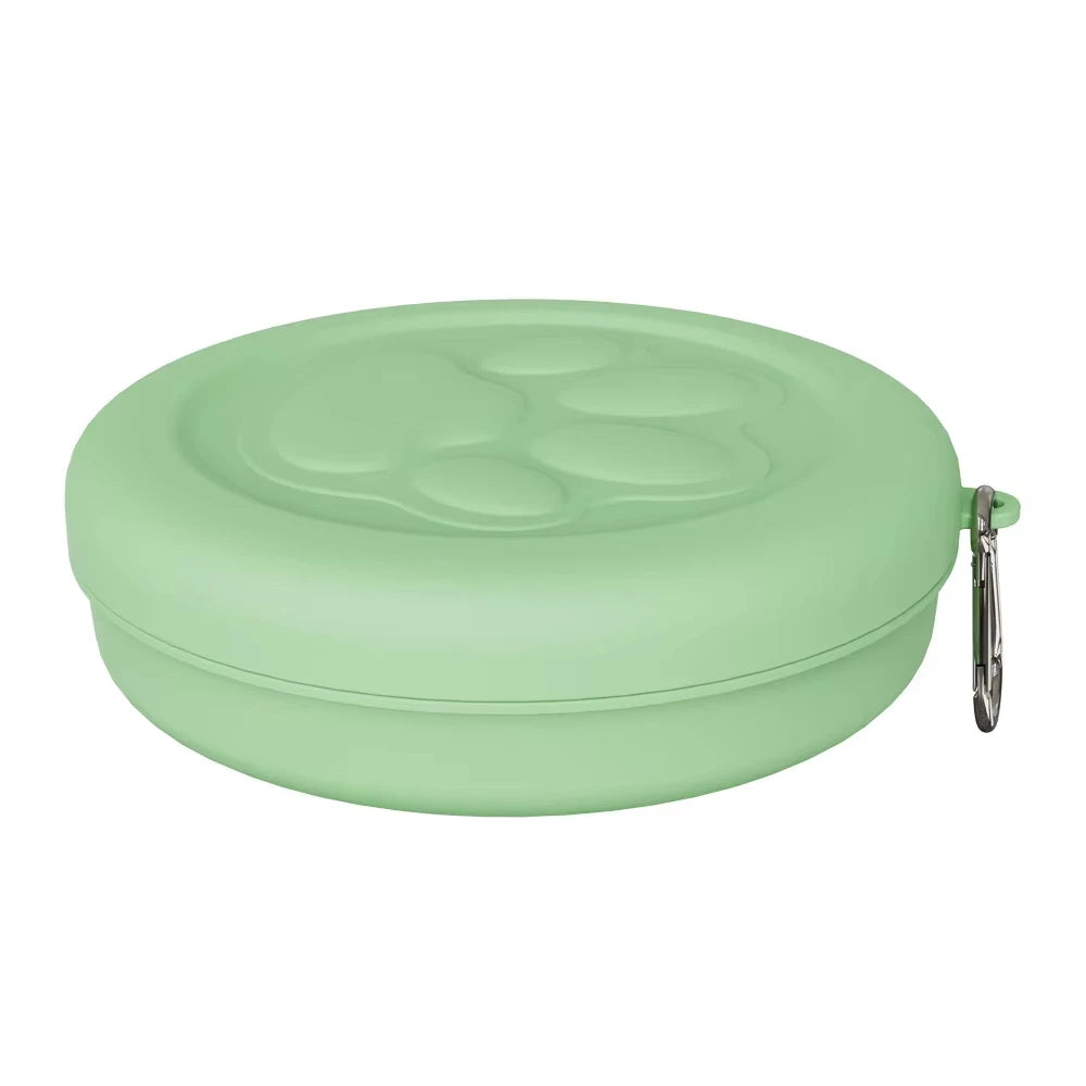 Cuenco Portátil 2 en 1 para Perros – Comida, Agua y Compartimento de Snacks para Senderismo y Acampada