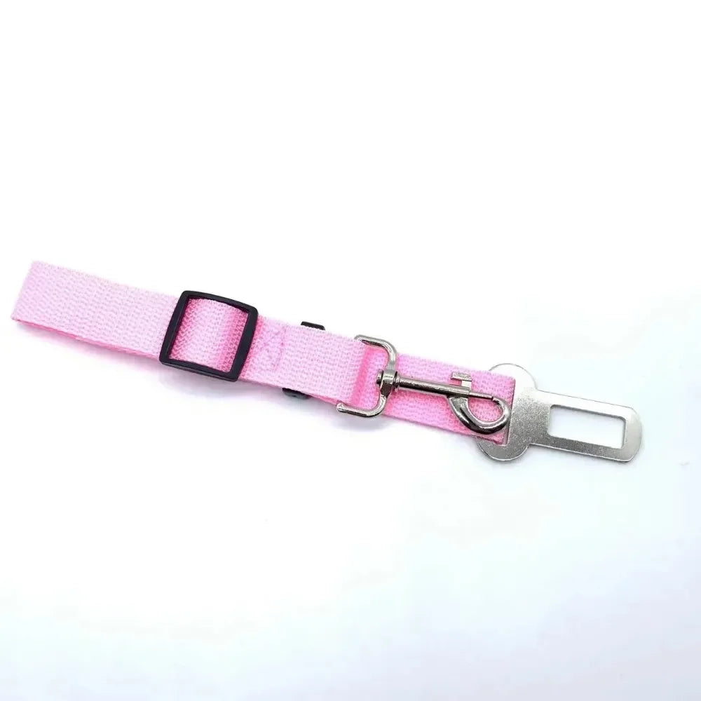Cinturón de Seguridad para Coche para Perros y Gatos — Nylon Ajustable, Cierre Rápido, 10 Colores