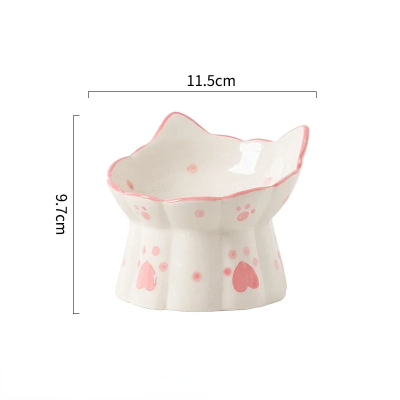 Set de Cuencos de Cerámica Elevados para Gatos y Cachorros – Comida, Agua y Snacks