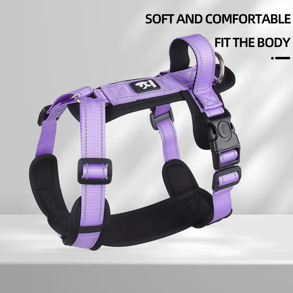 Arnés Antipérdida con Asa de Control para Perros — Neopreno y Poliéster, Reflectante, Tallas S–XL