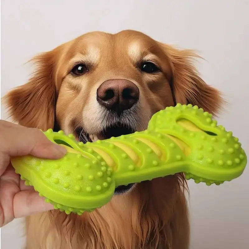 Hueso de Goma con Sonido para Perros - Resistente a Mordiscos 19x9 cm