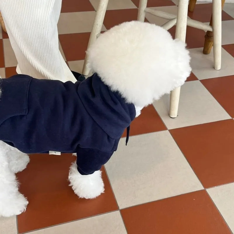 Letter Hoodie Pet Clothing Dogs Fashion Cotton Dog Clothes Costume Small French Bulldog Print Spring Autumn Gray Boy Mascotas
