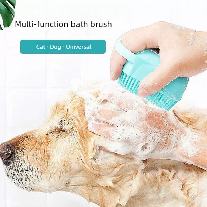 Cepillo de Baño con Dispensador de Champú para Mascotas
