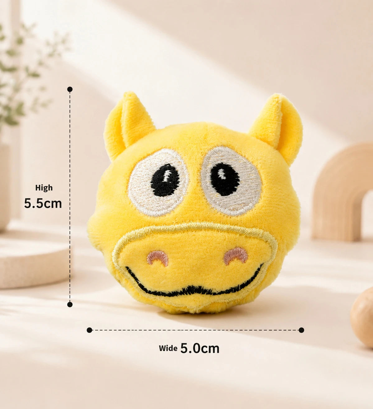 Pelota de Peluche con Rebote para Perros y Gatos Pequeños y Medianos - Diseño Divertido