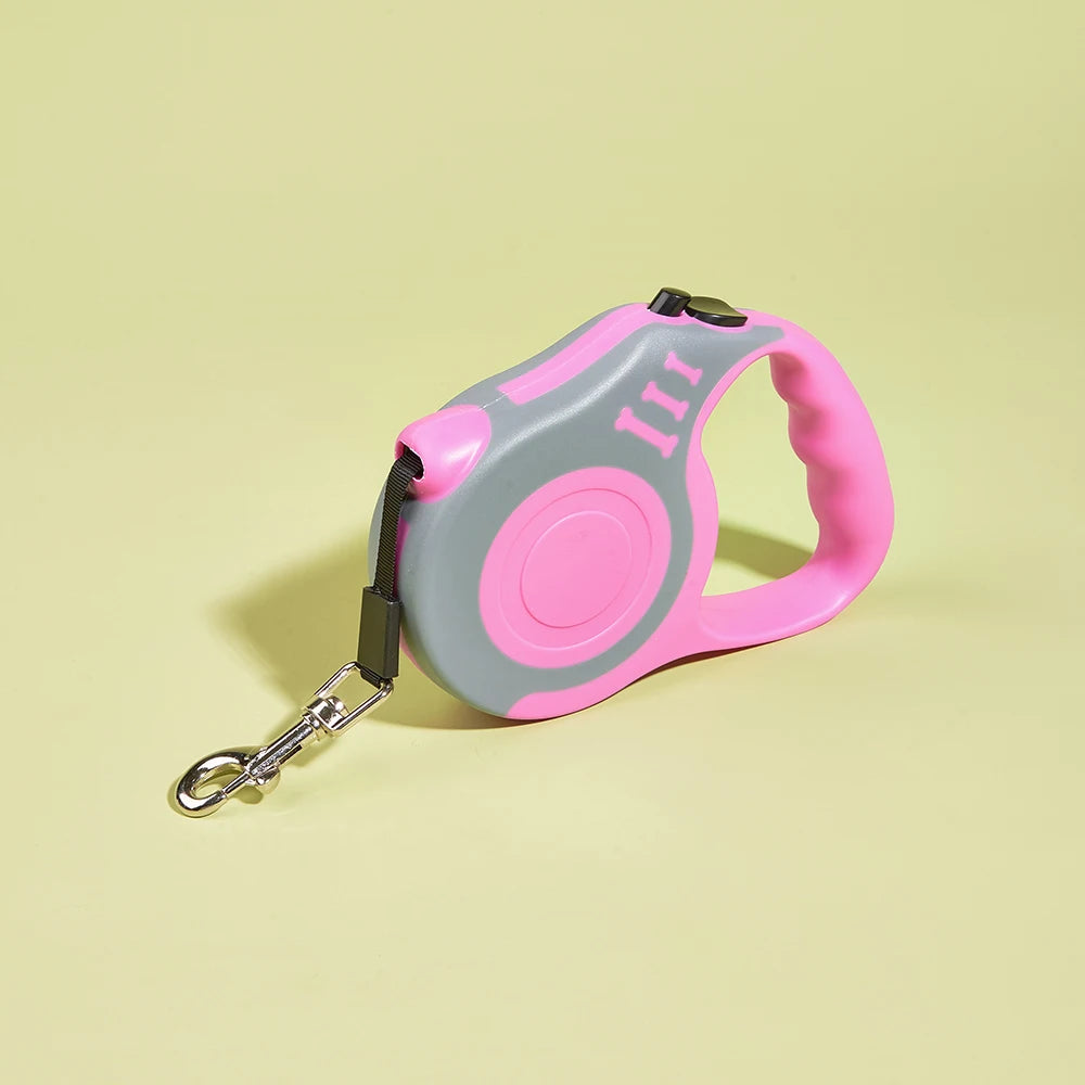 Correa Retráctil de Nylon para Perros y Gatos — 3 m (hasta 8 kg) y 5 m (hasta 14 kg), Colores Bicolor