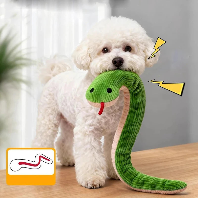 Juguete Serpiente de Peluche para Gatos y Perros - 42 cm para Patear y Morder