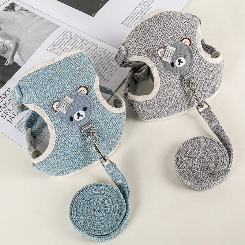 Arnés Chaleco con Correa para Conejos y Gatos — Acolchado y Ajustable