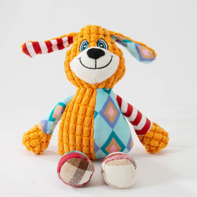 Juguete de Peluche Interactivo para Perros y Gatos - Forma de Animal con Sonido y Limpieza Dental