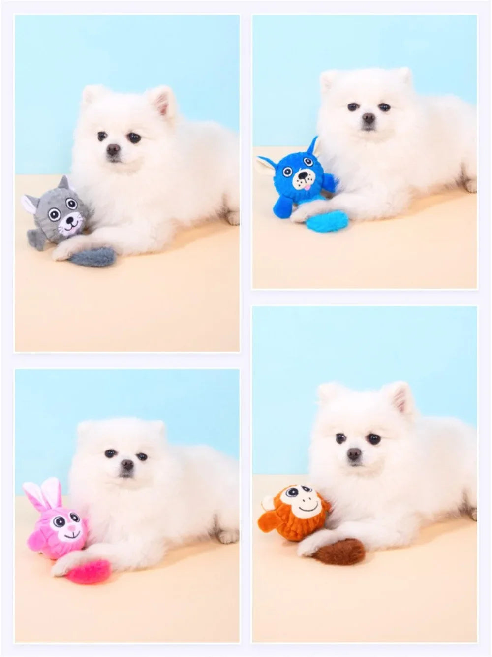 Juguete de Peluche con Sonido para Perros Pequeños - Forma de Animal (17-21 cm)