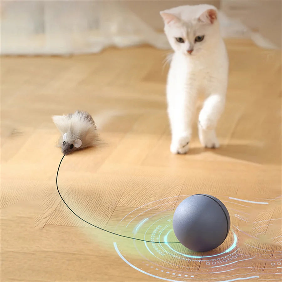 Pelota Interactiva Automática para Gatos con Ratón
