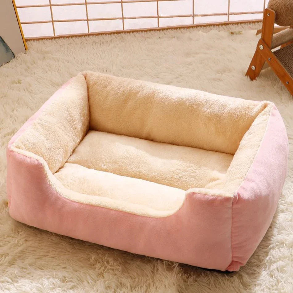 Cama Cojín de Felpa Corta para Gatos y Perros – Suave, Transpirable, Tallas S, M y L