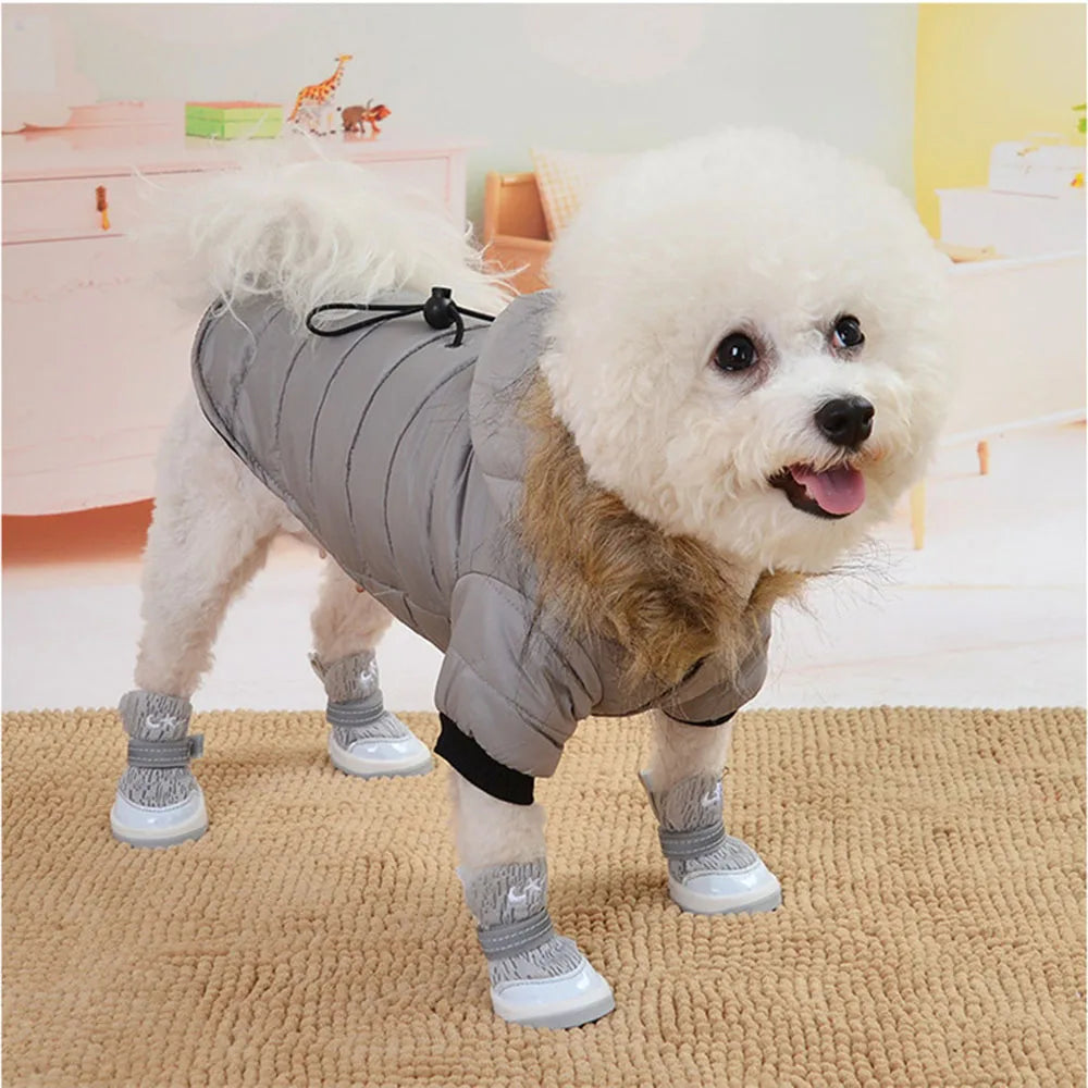 Dog Coat Small Dog Jacket Windproof Warm Padded Down Hoodie Snowsuit Fashion Winter Dog Clothes for Cat Puppy Chihuahua Yorkie