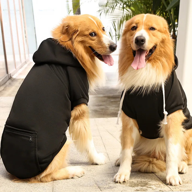 Sudadera Hoodie con Capucha y Bolsillo para Perros Grandes – Forro Polar | Primavera-Otoño