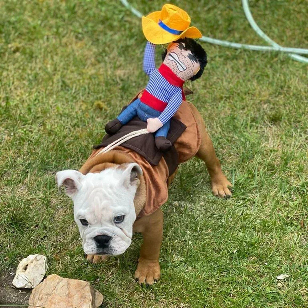 Disfraz de Vaquero Marrón para Perros y Gatos – Cosplay Creativo para Halloween y Fiestas | Tallas S a XL