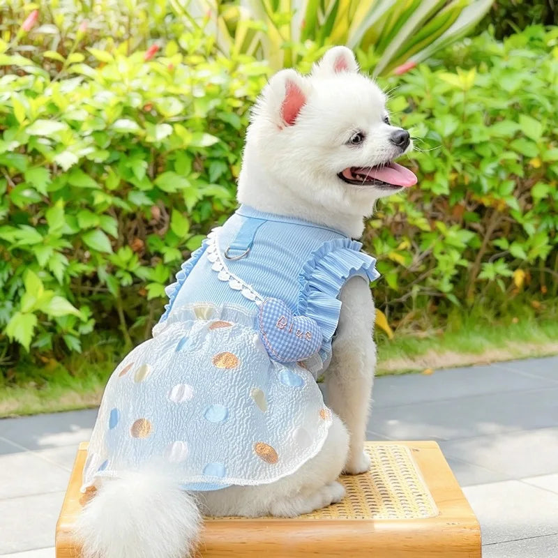 Vestido Floral de Tirantes para Perros Pequeños – Ropa de Primavera y Verano Estilo Princesa | Tallas XS a XXL