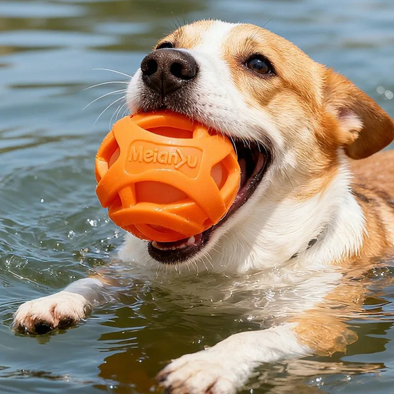 Pelota Hueca de Silicona para Perros - Resistente a Mordiscos, Elástica y Dispensadora