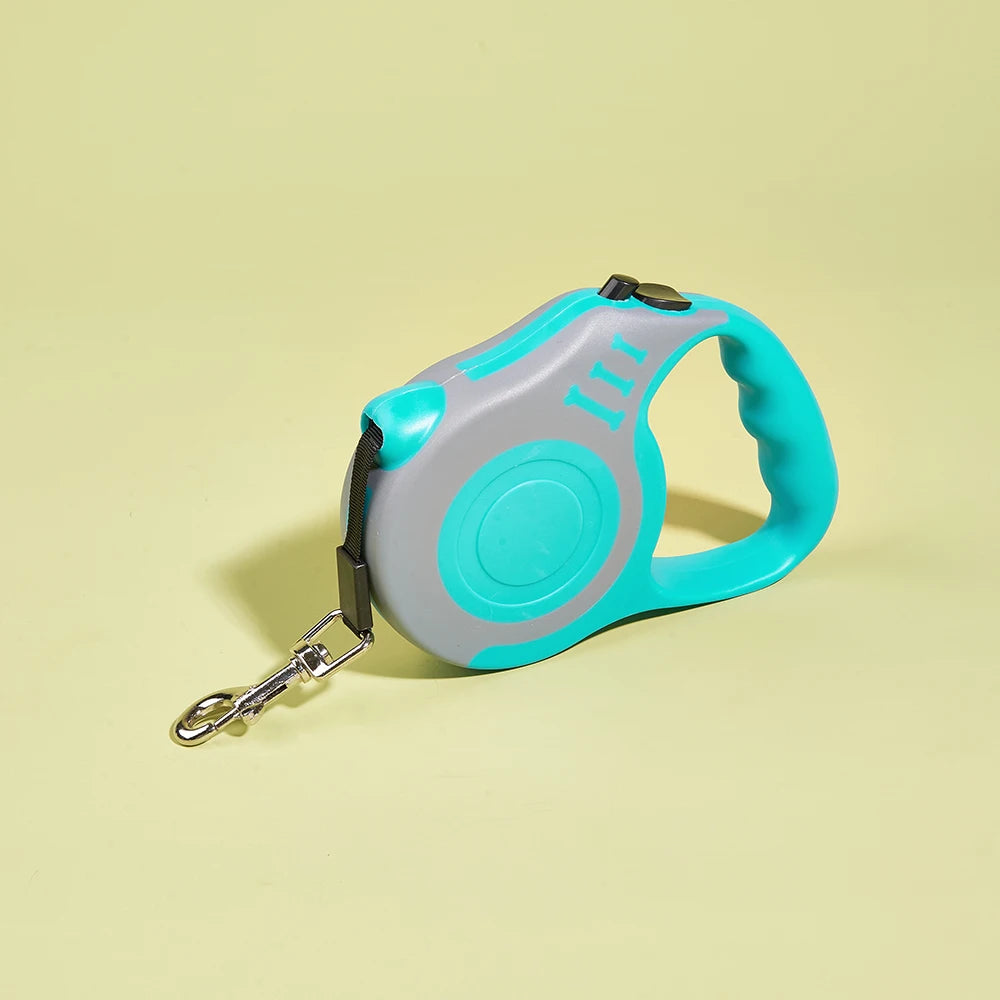 Correa Retráctil de Nylon para Perros y Gatos — 3 m (hasta 8 kg) y 5 m (hasta 14 kg), Colores Bicolor