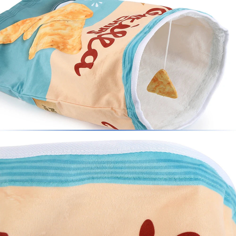 6 Halloween Gourmet Pattern Designs Cat Tunnel Toy, Cat Birthday Gift,Collapsible Interactive Cat Drill Bag Pet Toy