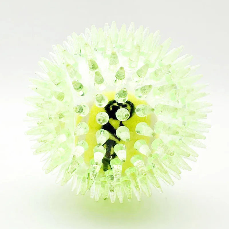 Pelota de Tenis de Goma con Púas y Sonido para Perros - Limpieza Dental para Todas las Razas