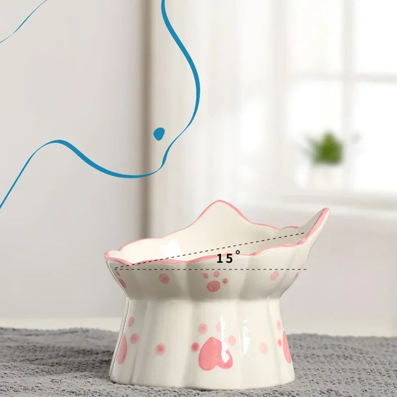 Set de Cuencos de Cerámica Elevados para Gatos y Cachorros – Comida, Agua y Snacks