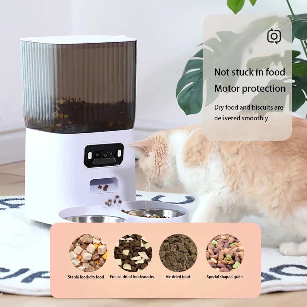 Comedero Automático Inteligente para Gatos y Perros 5L – WiFi, Cámara HD y Programable