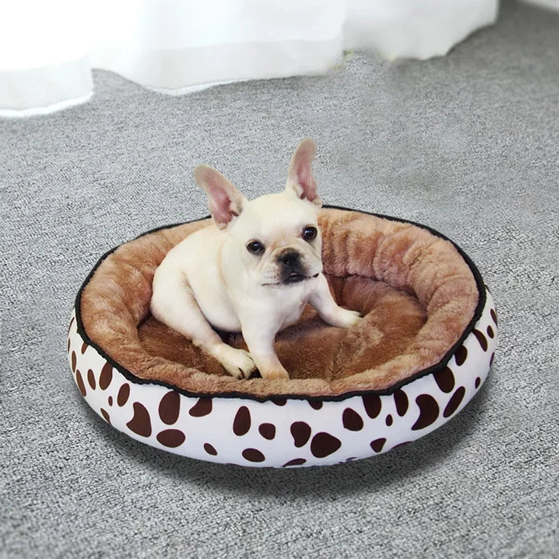Cama Redonda para Perros y Gatos – Felpa Suave, Base Antideslizante, 4 Tallas