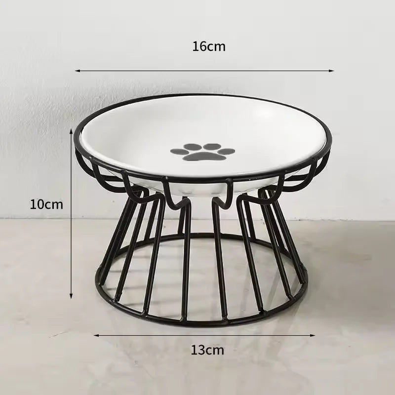 Cuencos de Cerámica Elevados para Gatos y Perros con Soporte Metálico