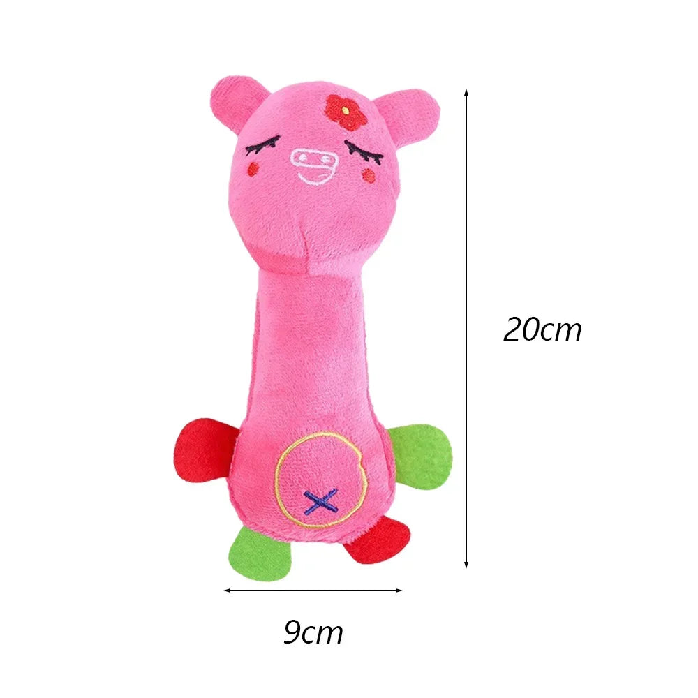 Juguete de Peluche con Sonido para Perros Pequeños - Forma de Animal (17-21 cm)