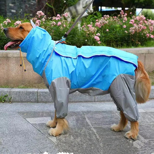 Chubasquero Impermeable con Capucha para Perros – Razas Medianas y Grandes | Tallas 12 a 30