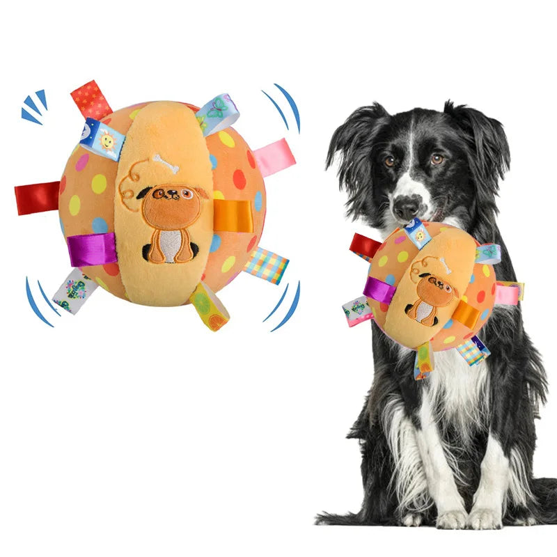 Pelota Interactiva con Asa y Cascabel para Perros - Entrenamiento y Tira y Afloja