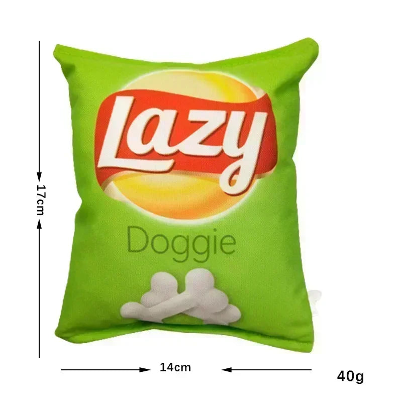 Juguete de Peluche con Sonido para Perros - Bolsa de Patatas Fritas