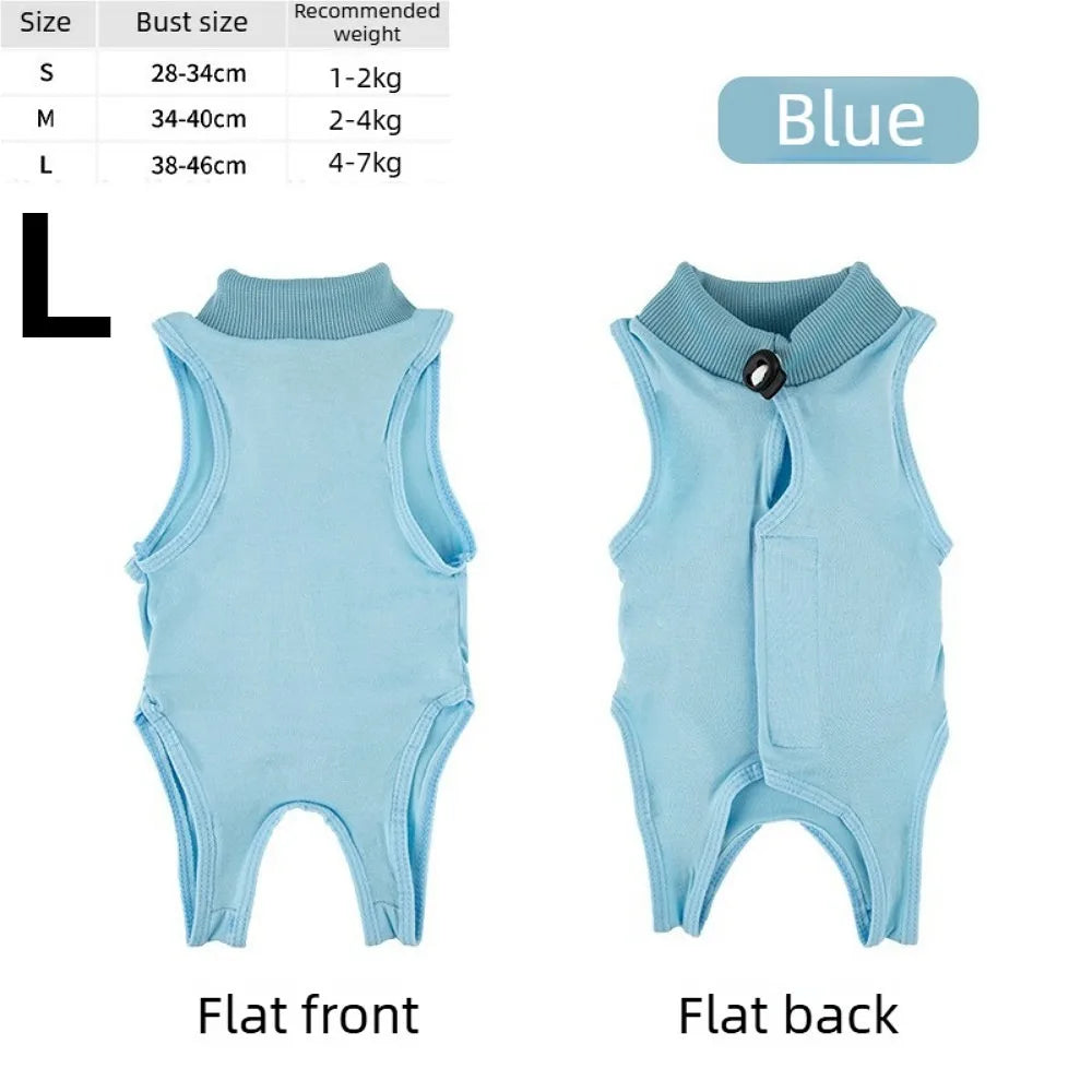 Soft Pet Cats Surgery Recovery Suit Breathable Anti-Lick Bodysuit for Wound Care and Postoperative Recovery Pet Clothing Apparel