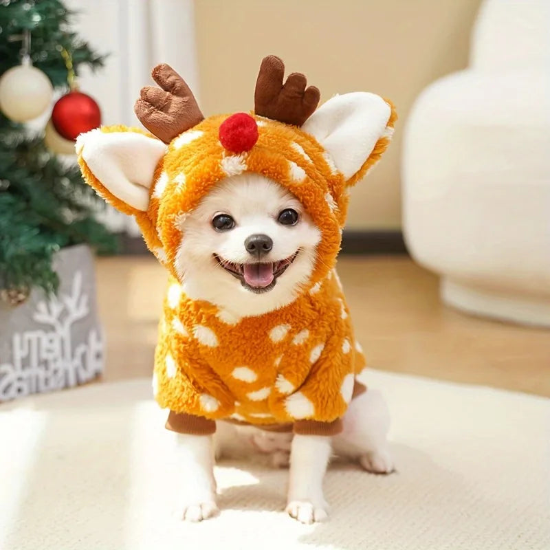 Disfraz de Reno con Gorro para Perros y Gatos | Navidad