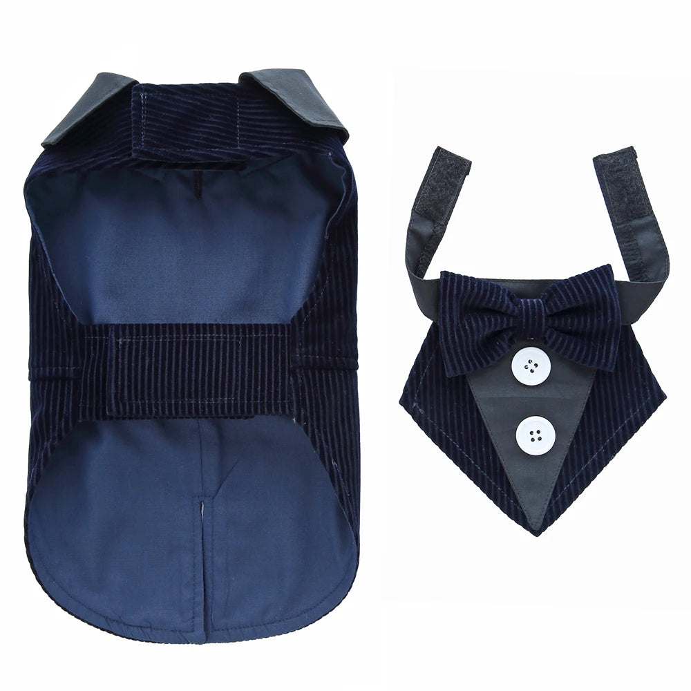 Esmoquin Formal con Pajarita para Perros y Gatos – Traje Elegante para Bodas, Halloween y Fiestas | Tallas XS a XL