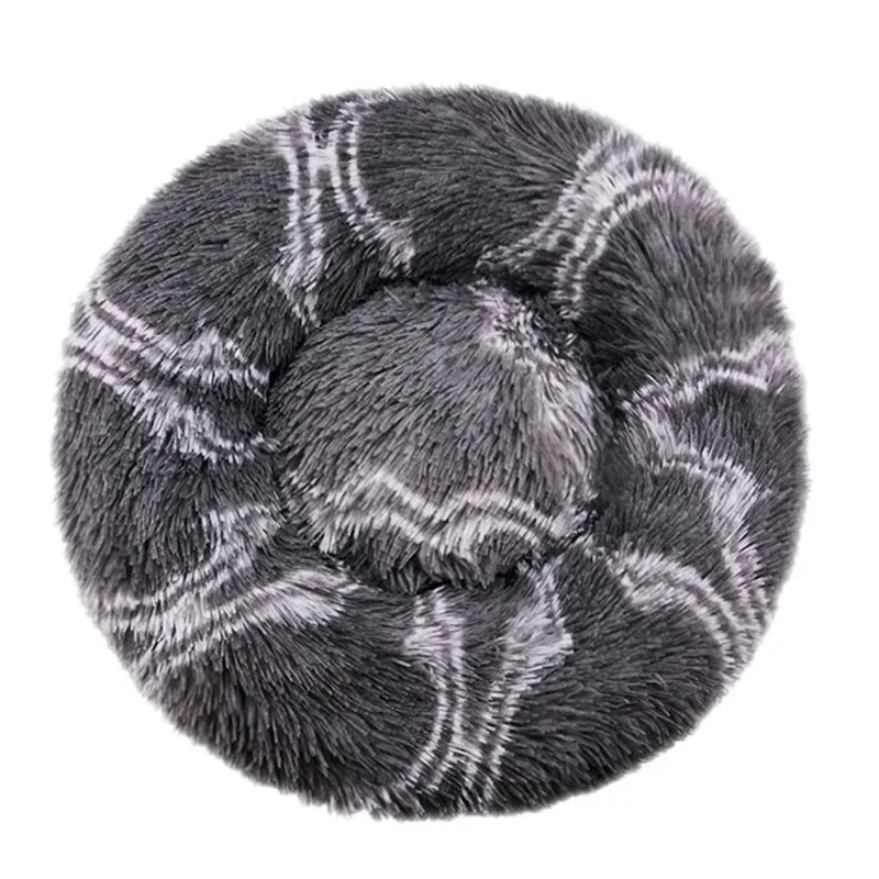 Cama Redonda de Pelo Suave para Perros y Gatos