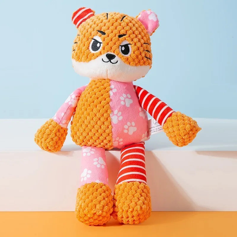 Juguete de Peluche Interactivo para Perros y Gatos - Forma de Animal con Sonido y Limpieza Dental