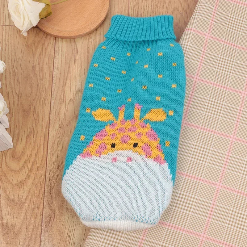 S-2XL Turtleneck Cat Sweater Knitted Jumper Cat Christmas Sweater for Cats Small Dogs Winter Sphynx Cat Clothes Pet Costumes