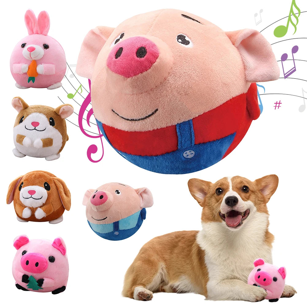 Pelota de Peluche Automática con Vibración y Sonido para Perros - Lavable 15 cm
