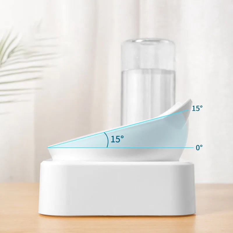 Comedero y Bebedero 2 en 1 para Perros y Gatos – Doble Cuenco Antideslizante con Dispensador de Agua Automático